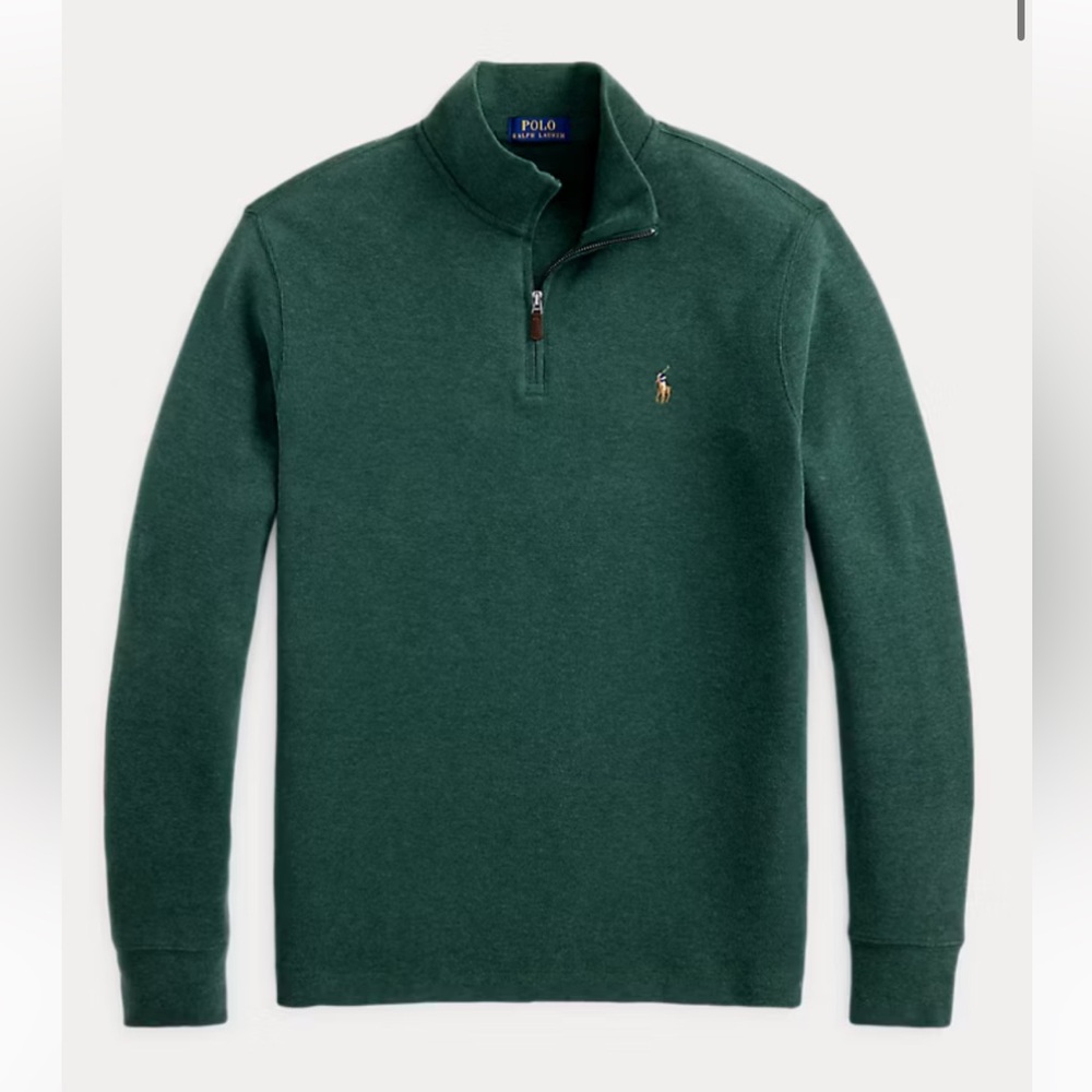 Ralph Lauren Forest Green Quarter-Zip Sweater